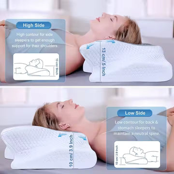 cervical neck pillow with crown lift™ insert system
