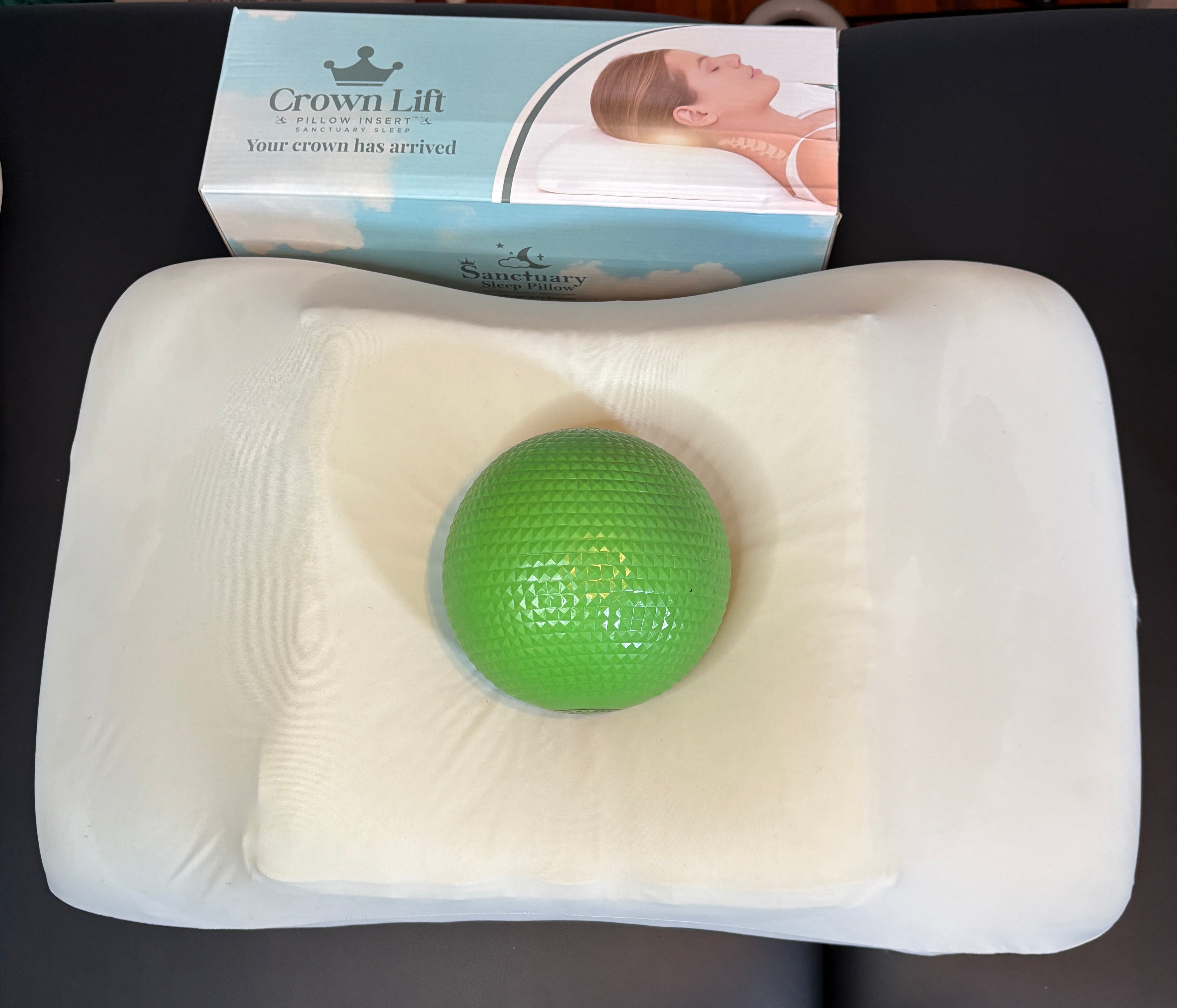 Crown Lift Insert showing insert supporting head weight with a ball.