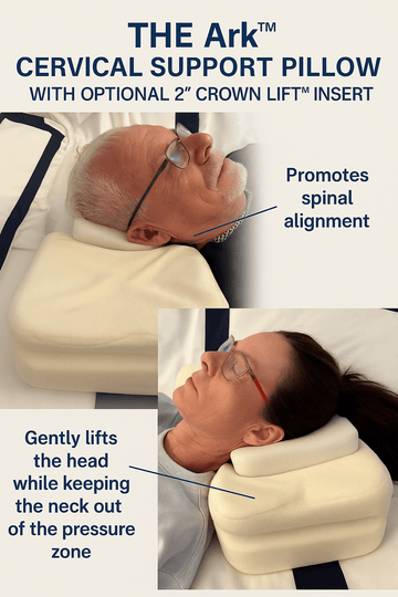 The Ark - Neck Pillow W/ Crown Lift Pillow Insert™ - Sanctuary Sleep Pillow